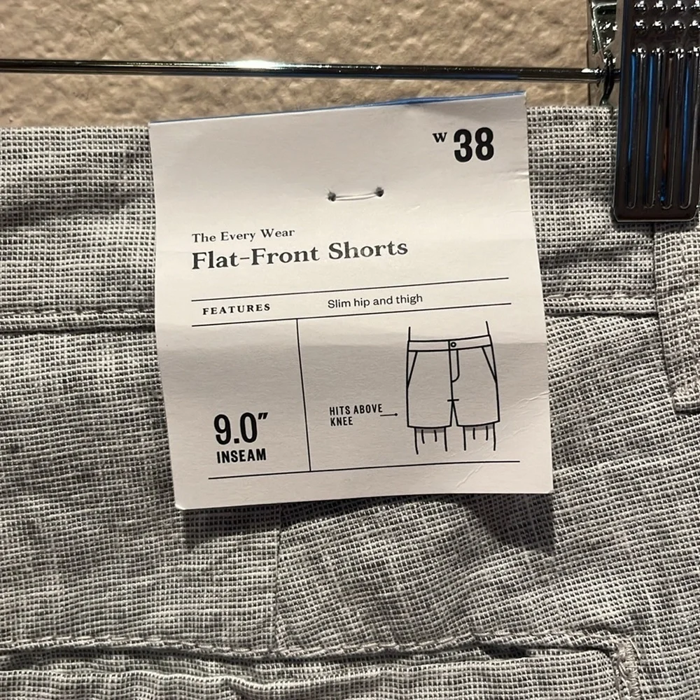 New Goodfellow & Co. Men’s Linen Cotton Blend Flat Front Shorts Size 38 NWT